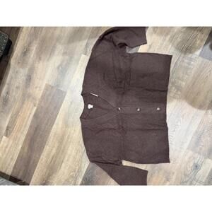 auden Brown Button-Up Knit Cardigan Sweater 4X